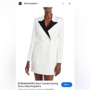 BCBGMAXAZRIA Women's Elegant White Blazer Dress